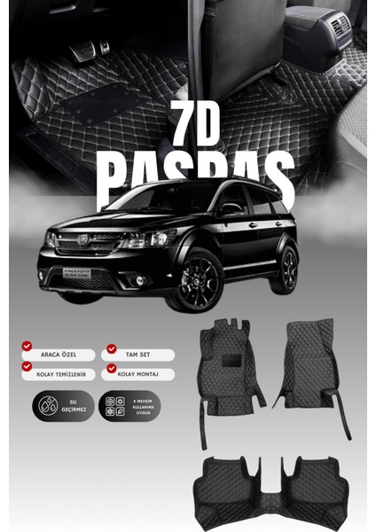 Fiat Freemont (2011-2016) 7d Deri Havuzlu Oto Paspas | Tam Koruma,araca Özel & Hızlı Montaj
