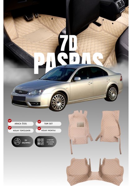 Ford Mondeo (2003-2007) 7d Deri Havuzlu Oto Paspas | Tam Koruma,araca Özel & Hızlı Montaj