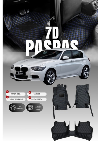 Bmw 1 Serisi F20 (2011-2019) 7d Deri Havuzlu Oto Paspas | Tam Koruma,araca Özel & Hızlı Montaj