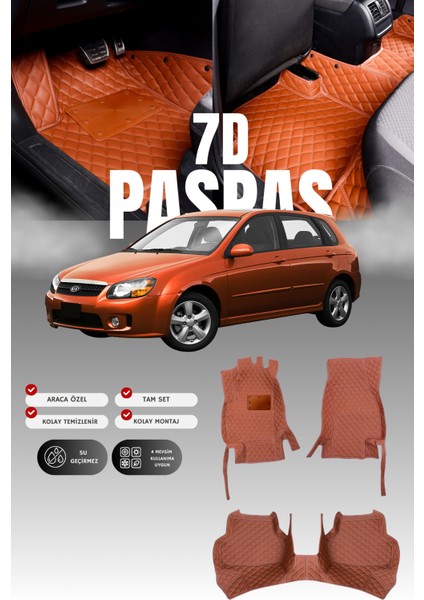 Kia Cerato (2003-2008) 7d Deri Havuzlu Oto Paspas | Tam Koruma,araca Özel Kesim & Hızlı Montaj