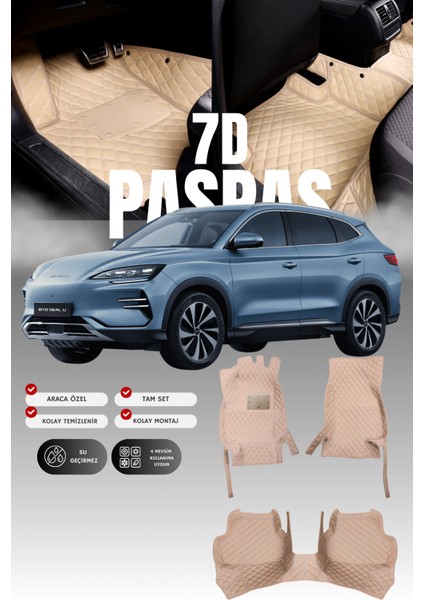 Byd Seal U-Ev (2023 ve Sonrası) 7d Deri Havuzlu Oto Paspas | Tam Koruma,araca Özel Koruma & Hızlı Montaj