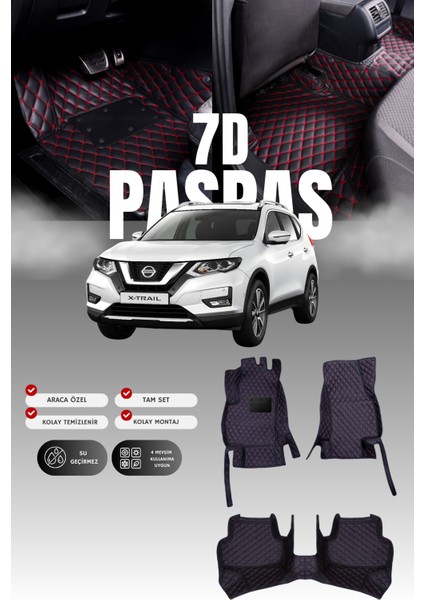 Nissan X-Trail (2014–2021) 7d Deri Havuzlu Oto Paspas | Tam Koruma,araca Özel & Hızlı Montaj