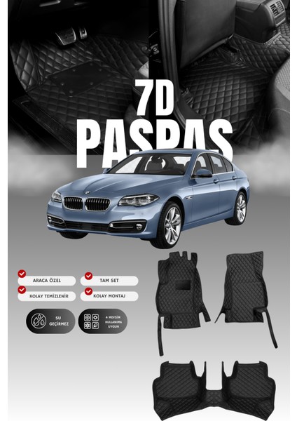 Bmw 5 Serisi F10 (2010-2017) 7d Deri Havuzlu Oto Paspas | Tam Koruma,araca Özel & Hızlı Montaj