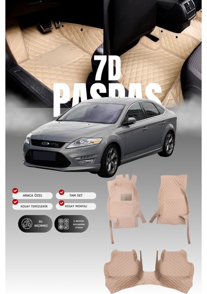 Ford Mondeo (2007-2014) 7d Deri Havuzlu Oto Paspas | Tam Koruma,araca Özel & Hızlı Montaj