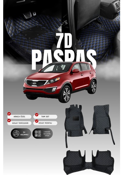 Kia Sportage (2011-2015) 7d Deri Havuzlu Oto Paspas | Tam Koruma,araca Özel Kesim & Hızlı Montaj