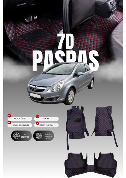 Opel Corsa D (2006-2014) 7d Deri Havuzlu Oto Paspas | Tam Koruma,araca Özel & Hızlı Montaj