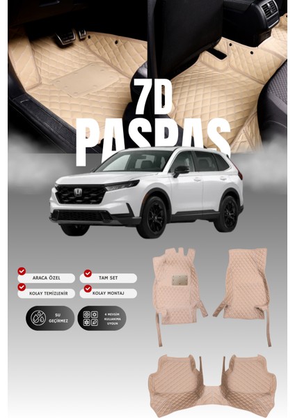 Honda Cr-V (2023 ve Sonrası) 7d Deri Havuzlu Oto Paspas | Tam Koruma,araca Özel & Hızlı Montaj