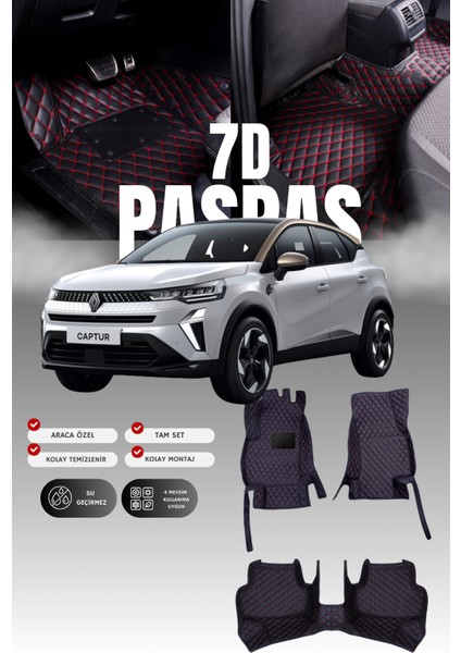 Renault Captur (2020 ve Sonrası) 7d Deri Havuzlu Oto Paspas | Tam Koruma,araca Özel & Hızlı Montaj