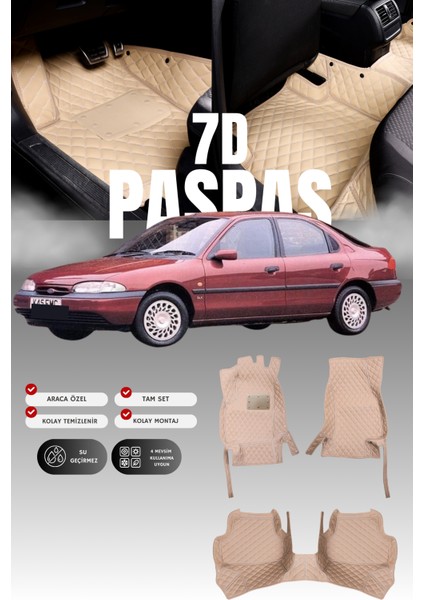 Ford Mondeo (1996-2000) 7d Deri Havuzlu Oto Paspas | Tam Koruma,araca Özel & Hızlı Montaj