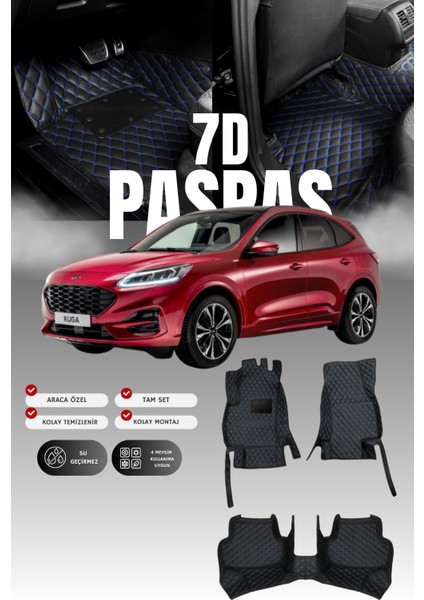 Ford Kuga (2020 ve Sonrası) 7d Deri Havuzlu Oto Paspas | Tam Koruma,araca Özel & Hızlı Montaj