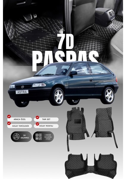 Opel Astra F (2000-2006) 7d Deri Havuzlu Oto Paspas | Tam Koruma,araca Özel & Hızlı Montaj