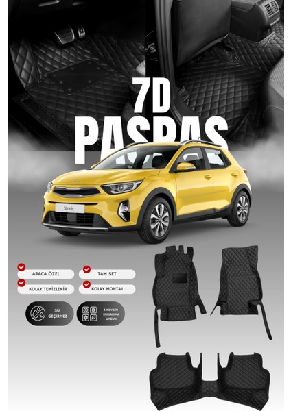 Kia Stonic (2017 ve Sonrası) 7d Deri Havuzlu Oto Paspas | Tam Koruma,araca Özel & Hızlı Montaj