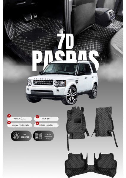 Land Rover Discovery 4 (2009-2016) 7d Deri Havuzlu Oto Paspas | Tam Koruma & Hızlı Montaj