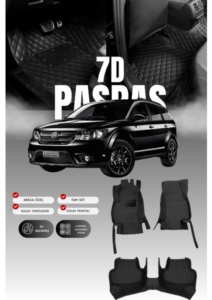 Fiat Freemont (2011-2016) 7d Deri Havuzlu Oto Paspas | Tam Koruma,araca Özel & Hızlı Montaj