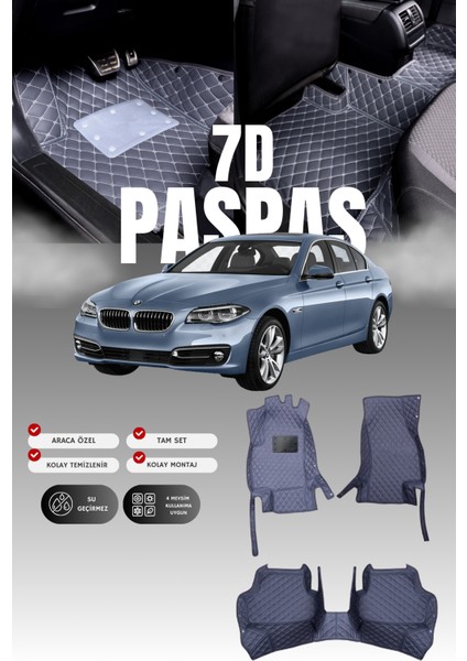 Bmw 5 Serisi F10 (2010-2017) 7d Deri Havuzlu Oto Paspas | Tam Koruma,araca Özel & Hızlı Montaj