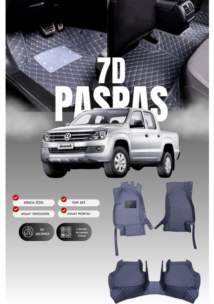 Volkswagen Amarok (2010-2016) 7d Deri Havuzlu Oto Paspas | Tam Koruma,araca Özel & Hızlı Montaj