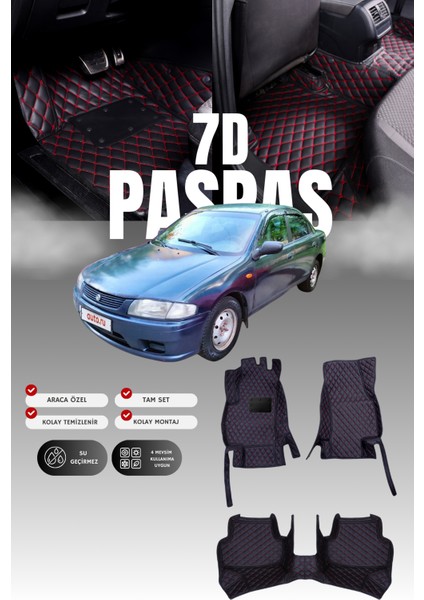 Mazda 323 (1994-1998) 7d Deri Havuzlu Oto Paspas | Tam Koruma,araca Özel Kesim & Hızlı Montaj