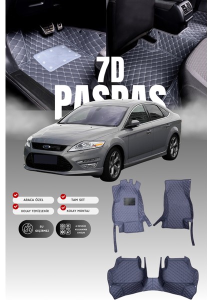 Ford Mondeo (2007-2014) 7d Deri Havuzlu Oto Paspas | Tam Koruma,araca Özel & Hızlı Montaj
