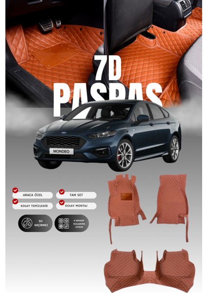 Ford Mondeo (2014-2021) 7d Deri Havuzlu Oto Paspas | Tam Koruma,araca Özel & Hızlı Montaj