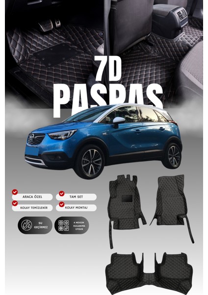 Opel Crossland x (2017-2020) 7d Deri Havuzlu Oto Paspas | Tam Koruma,araca Özel & Hızlı Montaj