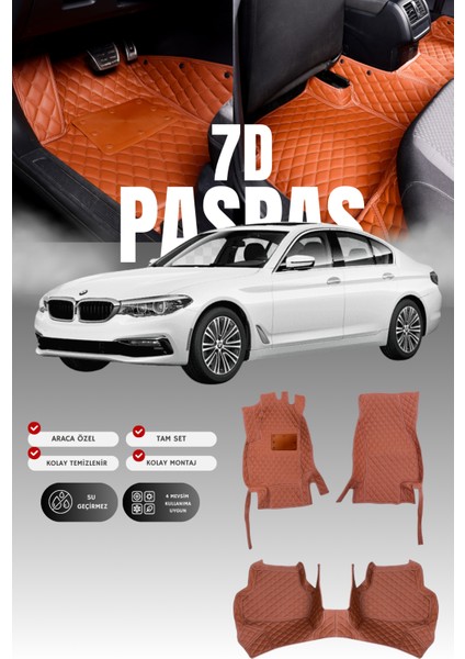 Bmw 5 Serisi G30 (2017-2023) 7d Deri Havuzlu Oto Paspas | Tam Koruma,araca Özel & Hızlı Montaj