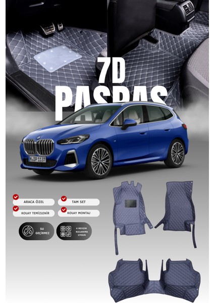 Bmw 2 Serisi F45 (2019 ve Sonrası) 7d Deri Havuzlu Oto Paspas | Tam Koruma,araca Özel & Hızlı Montaj