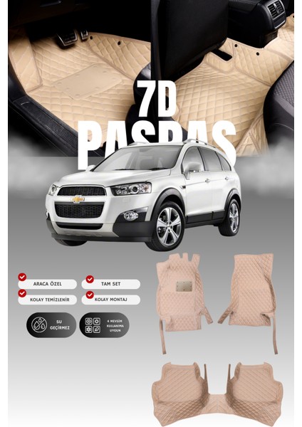 Chevrolet Captivia (2006-2018) 7d Deri Havuzlu Oto Paspas | Tam Koruma,araca Özel & Hızlı Montaj
