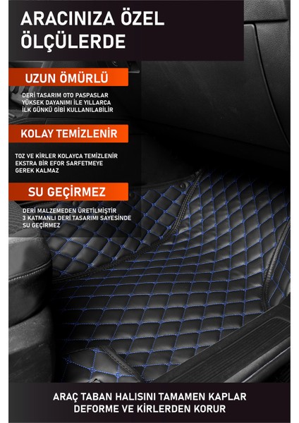 Renault Clio 5 Hatchback Benzinli (2019 ve Sonrası) 7d Deri Havuzlu Oto Paspas | Tam Koruma fırsatları