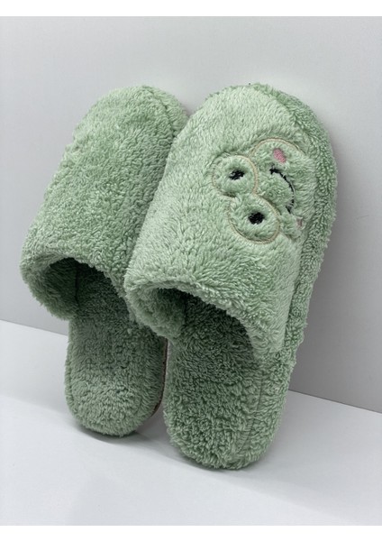 Frog Kurbağalı Kapalı Kadın Ev Terliği Günlük Rahat Kışlık Terlik