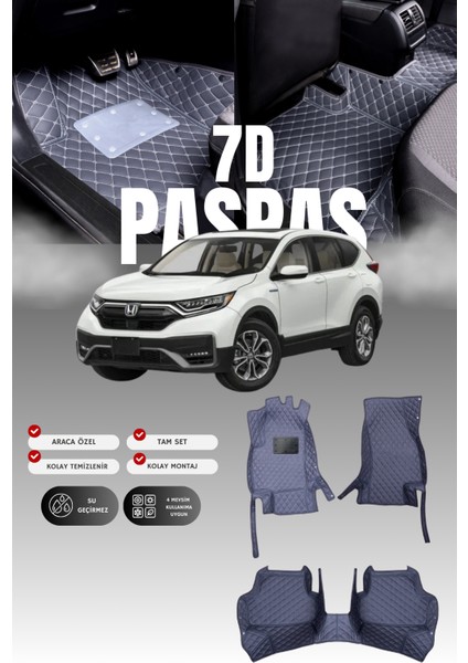 Honda Cr-V (2014-2022) 7d Deri Havuzlu Oto Paspas | Tam Koruma,araca Özel & Hızlı Montaj