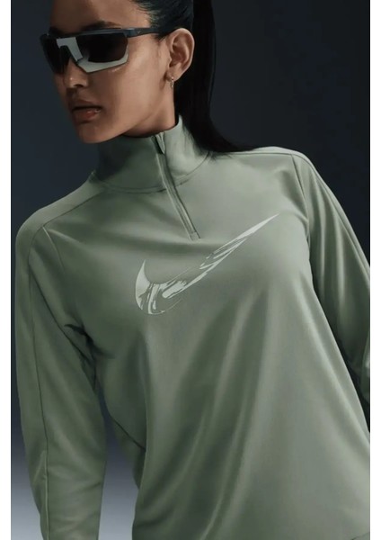 Dri-Fit Swoosh Mid Kadın Çeyrek Fermuar Kadın Spor Sweatshrit