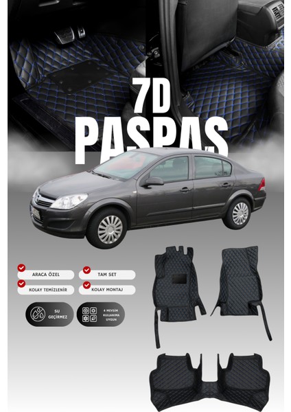 Opel Astra H Sedan (2004-2010) 7d Deri Havuzlu Oto Paspas | Tam Koruma & Hızlı Montaj
