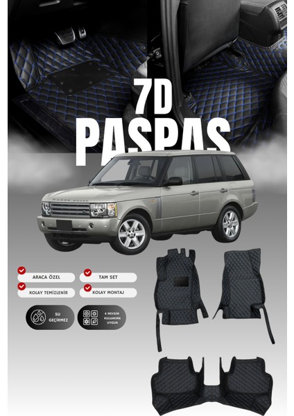 Land Rover Range Rover Vouge (2002-2012) 7d Deri Havuzlu Oto Paspas | Tam Koruma & Hızlı Montaj