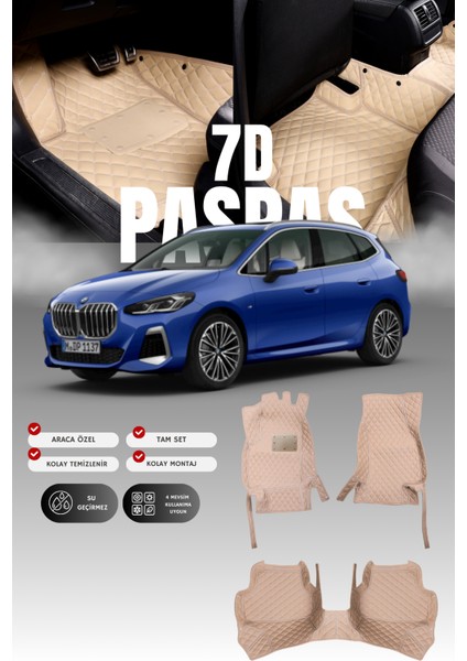 Bmw 2 Serisi F45 (2019 ve Sonrası) 7d Deri Havuzlu Oto Paspas | Tam Koruma,araca Özel & Hızlı Montaj