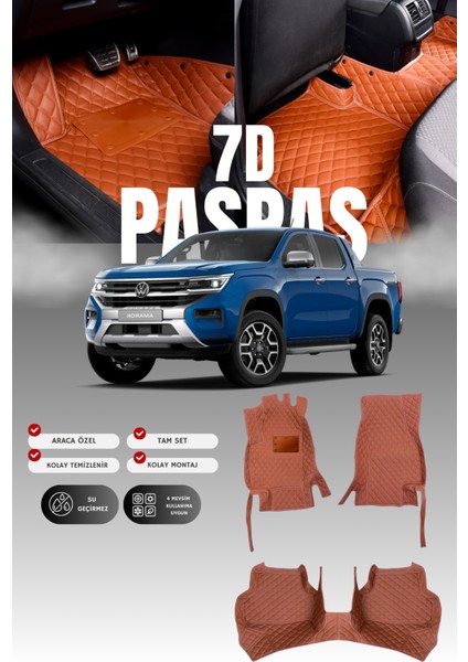 Volkswagen Amarok (2023 ve Sonrası) 7d Deri Havuzlu Oto Paspas | Tam Koruma & Hızlı Montaj