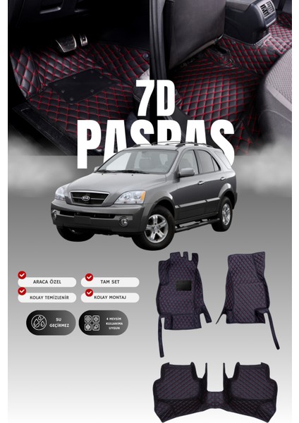 Kia Sorento (2018-2024) 7d Deri Havuzlu Oto Paspas | Tam Koruma,araca Özel Kesim & Hızlı Montaj