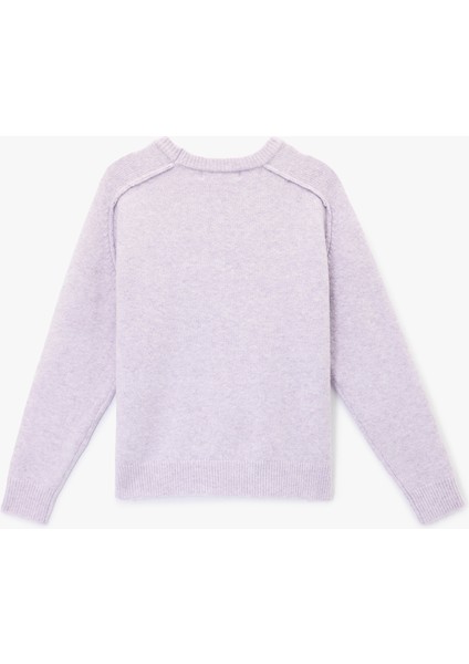 Uzun Kollu Bisiklet Yaka Dikiş Detaylı Basic Triko Kazak fiyatları