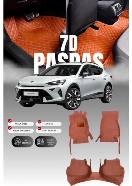 Cupra Formentor Hibrit (2020 ve Sonrası) 7d Deri Havuzlu Oto Paspas | Tam Koruma & Hızlı Montaj