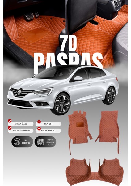 Renault Megane 4 (2016-2025) 7d Deri Havuzlu Oto Paspas | Tam Koruma,araca Özel & Hızlı Montaj