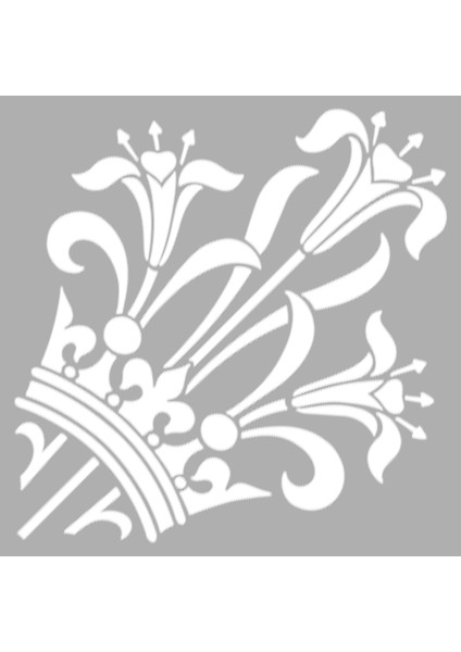 Artikel Zambaklar ve Taç Stencil Tasarımı 30 x 30 cm modelleri