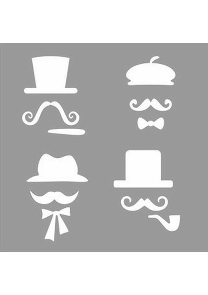 Artikel Fransız Silüetler Stencil Tasarımı 30 x 30 cm modelleri