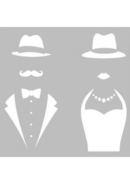 Fransız Çift Stencil Tasarımı 30 x 30 cm