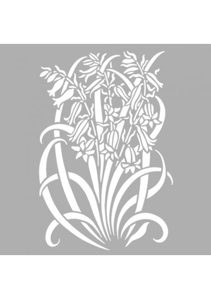 Artikel Art Nouveau Demet Çiçek-4 Stencil Tasarımı 30 x 30 cm