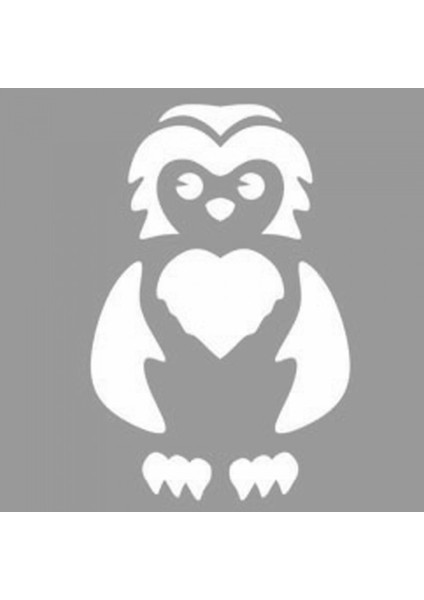 Artikel Sevimli Kalpli Baykuş Stencil Tasarımı 30 x 30 cm