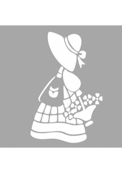 Artikel Çiçekli Kadın Stencil Tasarımı 30 x 30 cm