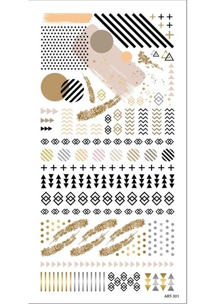 Artikel Memphis Desenler Tırnak Dövmesi, Tırnak Tattoo, Nail Art, Tırnak Sticker