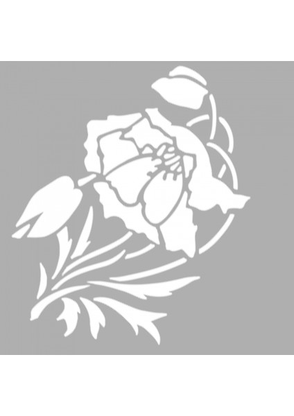 Gelincik Tomurcukları Stencil Tasarımı 30 x 30 cm