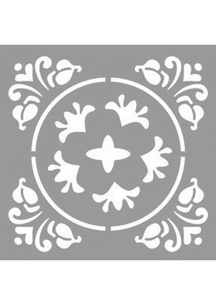 Artikel Daire Damask Desen Stencil Tasarımı 30 x 30 cm