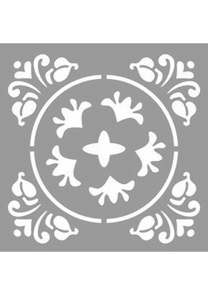 Artikel Daire Damask Desen Stencil Tasarımı 30 x 30 cm modelleri