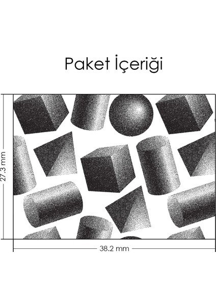 Artikel Siyah Beyaz Geometrik Cisimler Notebook Sticker modelleri